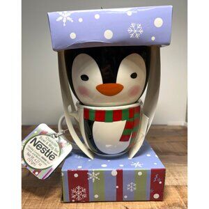 Nestlé Holiday Penguin Character Bowl & Mug Set With Cocoa & Marshmallows